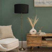 ValueLights Belmont Antique Brass Floor Lamp in Metallic Gold