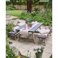 Dibor Vintage Style Garden Picnic Bench Dining Table with Outdoor Garden Bench Patio Lawn Decking Terrace Furniture in Natural