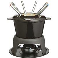 MasterClass Cast Iron Enamelled Black Fondue Set