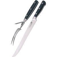 MasterClass Deluxe 2 Piece Traditional Carving Set in Silver