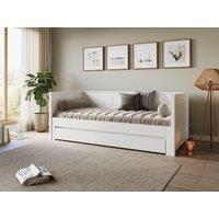 Flair Erika Solid Wood Guest Bed in White | Size: EU Single