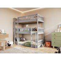 Flair Bea Triple High Bunk Bed in Grey | Size: Single