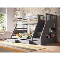 Flair Lunar Wooden Triple Bunk Bed in Grey | Size: Single