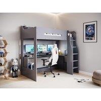 Flair Skyhigh Gaming High Sleeper Bed in Grey | Size: Single