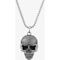 Bourne and Wilde Men's Oxidised Skull Necklace OSN-431S-BX in Silver | Size: 23 inches