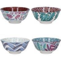 KitchenCraft 4-Piece Ceramic Cereal / Dessert Bowl Set in Brown