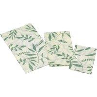 Natural Elements Set of 3 Reusable Vegan Food Wrap Sheets, Cotton Cling Film Alternative in White