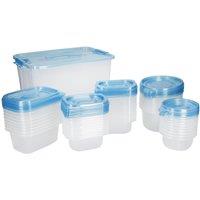KitchenCraft 50-Piece Food Storage Containers with Lids BPA-Free Plastic in Blue
