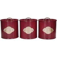 KitchenCraft 3-Piece Tea, Coffee & Sugar Canisters Set in Purple