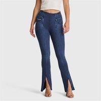 Freddy Women's N.O.W Denim High Waisted 7/8 Flare Jeans in Dark Blue | Size: Medium