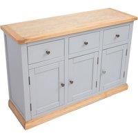 Cabinet Bits Bomporto Light Grey 3 Drawer 3 Door Sideboard Brass Knob