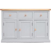 Cabinet Bits Loreo Light Grey 3 Drawer 3 Door Sideboard Wood Knob