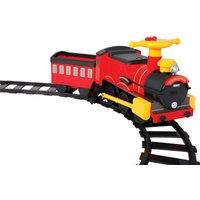 Rollplay Steam Train 6 Volt with 4 x Straight & 4 x Curved Track Packs in Red
