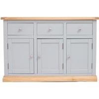 Cabinet Bits Bomporto Light Grey 3 Drawer 3 Door Sideboard Chrome Knob
