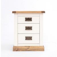 Cabinet Bits Tropea 3 Drawer Bedside Table in Off-White