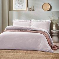 Yard Waffle Textured 100% Cotton Duvet Cover Set in Light Pink | Size: Super King