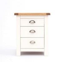 Cabinet Bits Lovere 3 Drawer Bedside Table in Off-White