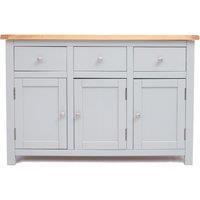 Cabinet Bits Argenta Light Grey 3 Drawer 3 Door Sideboard Chrome Knob