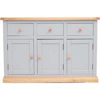 Cabinet Bits Bomporto Light Grey 3 Drawer 3 Door Sideboard Wood Knob