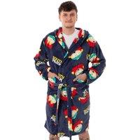 South Park Men's Hooded Bathrobe | Navy | Official Merch in Blue | Size: Small