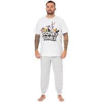 Looney Tunes Men's Short Sleeve Long Leg Pyjama Set | White | Size: XL