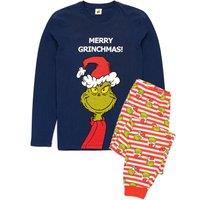 The Grinch Men's Long Sleeve Long Leg Pyjama Set | Blue | Official Merch | Size: Small