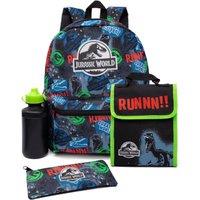 Jurassic World Men's 4 Piece Backpack Set (Kids Black) in Black