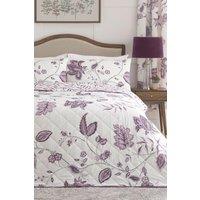 Dreams & Drapes 'Samira' Richly Illustrated Floral Print Duvet Cover Set in Plum | Size: Double