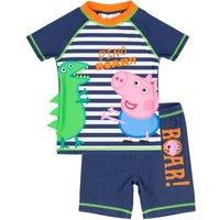 Peppa Pig Boy's 2 Piece Swim Set | Blue | Official Merch | Size: 18-24 m