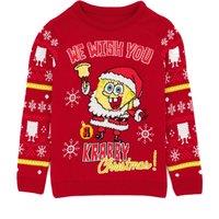 SpongeBob SquarePants Boy's Christmas Jumper | Red | Official Merch | Size: 5-6 Years