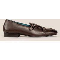 Oswin Hyde Men's Clifford Leather Monk Loafer in Brown | Size: 11