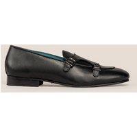 Oswin Hyde Men's Clifford Leather Monk Loafer in Black | Size: 12