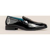 Oswin Hyde Men's Dayton Patent Leather Loafer in Black | Size: 13
