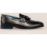 Oswin Hyde Men's Emmet Leather Tassel Loafer in Black | Size: 12
