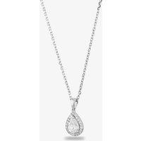Starbright Women's Silver Pear-cut Cubic Zirconia Halo Pendant THB-01P 3A