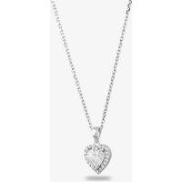 Starbright Women's Silver Heart-cut Cubic Zirconia Halo Pendant THB-03P 3A