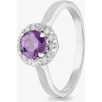 Starbright Women's Sterling Silver Cubic Zirconia Halo Ring P8210R AM-60 | Size: 58 (Q 1/4)