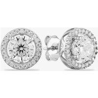 Starbright Women's Silver Round Cubic Zirconia Halo Stud Earrings THB-02E (3A)