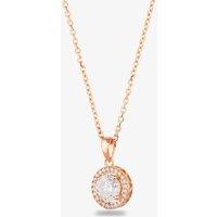 Starbright Women's Rose Round Cubic Zirconia Halo Pendant THB-02P 3A RGP in Rose Gold | Size: 18 inches