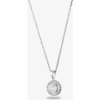 Starbright Women's Silver Round Cubic Zirconia Halo Pendant THB-02P 3A