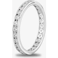 Starbright Women's Silver 2mm Cubic Zirconia Channel Set Full Eternity Ring R4179(2M) 3A (52) | Size: 58 (Q 1/4)
