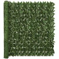 Balcony Screen with Dark Green Leaves 500x150 cm