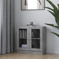 Berkfield Home Vitrine Cabinet Concrete Grey 82.5x30.5x80 cm Engineered Wood