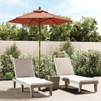 Garden Parasol with Wooden Pole Terracotta 196x231 cm