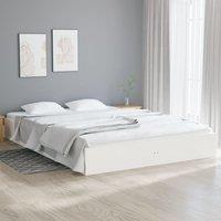 Bed Frame White Solid Wood 140x200 cm