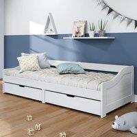 Berkfield Home Day Bed with 2 Drawers IRUN White 90x200 cm Solid Wood Pine