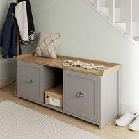 GFW Lancaster 2 Door Shoe Bench in Grey