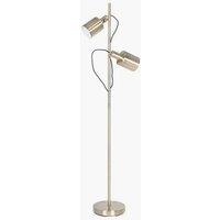 Ruma Antique Brass Metal Task Floor Lamp Dual Bulb Minimalist Light in Gold