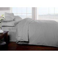 Rapport Home 200 Thread Count Cotton Percale Flat Sheet in Silver | Size: Single