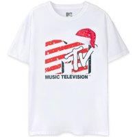 MTV Short Sleeved T-Shirt | White | Official Merch | Size: Medium